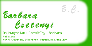 barbara csetenyi business card